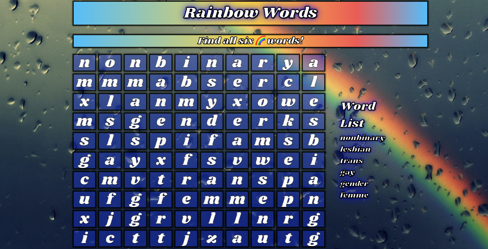 Rainbow Words